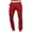 Red, variant on LEAVINGSUO Womens Pants Summer Fall Fashion Men's Casual Button Open Straight Solid Color Trousers Black XXXL