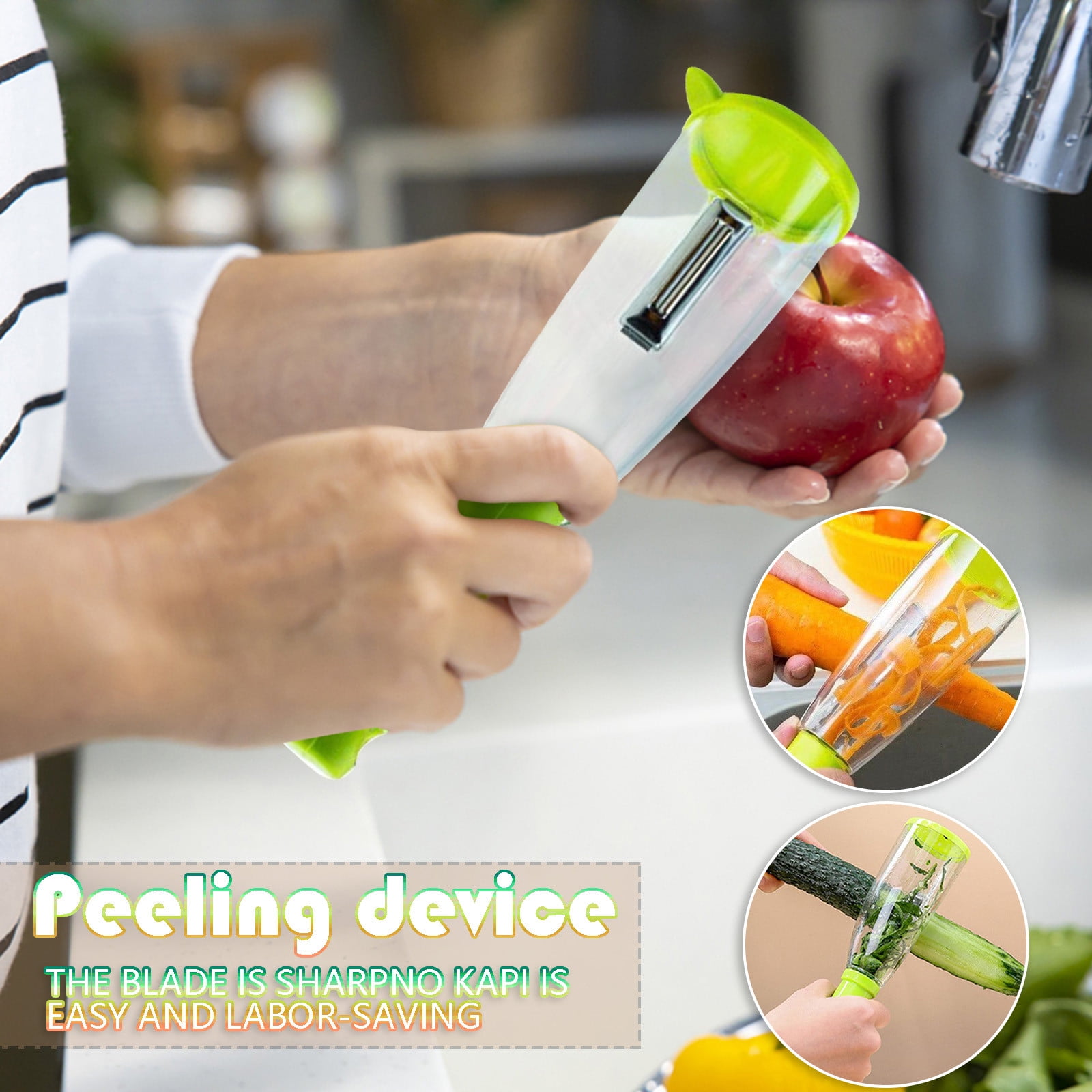 peeler,Peeler With Storage Stainless Steel Blade Carrot Vegetable