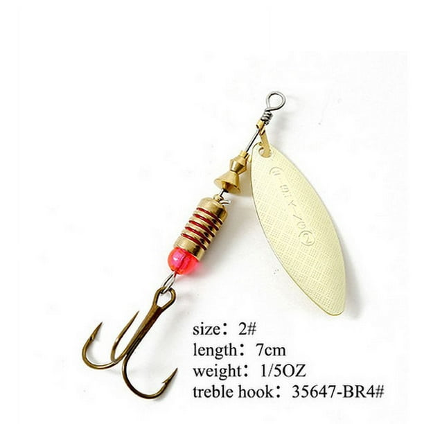 Outdoor River Lure Bait Replacement Fish Barbed Treble Spare Parts  Fisherman Hook Shining Sequin Wobbler Fishing Tackles Accessories Gold Type  2