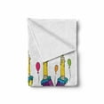 thumbnail image 2 of Lily Soft Flannel Fleece Throw Blanket, Hand Drawn Merry Arrangement of Letters Birthday Themed Female Name with Balloons, Cozy Plush for Indoor and Outdoor Use, 70" x 90", Multicolor, by Ambesonne, 2 of 6