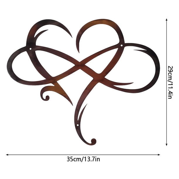 Decoración de pared de Metal diseño único-arte de la pared decoración de la habitación amor eterno corazón infinito decoración de arte del hierro decoración de interiores Tan Jianjun unisex