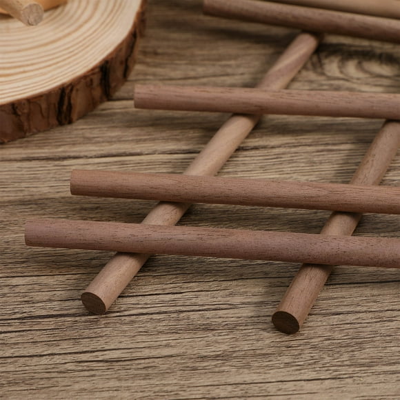 Luxshiny 24 Pcs Walnut Wood Dowels Unfinished Craft Strips For Diy Projects Tiered Cakes And Decorative Crafts