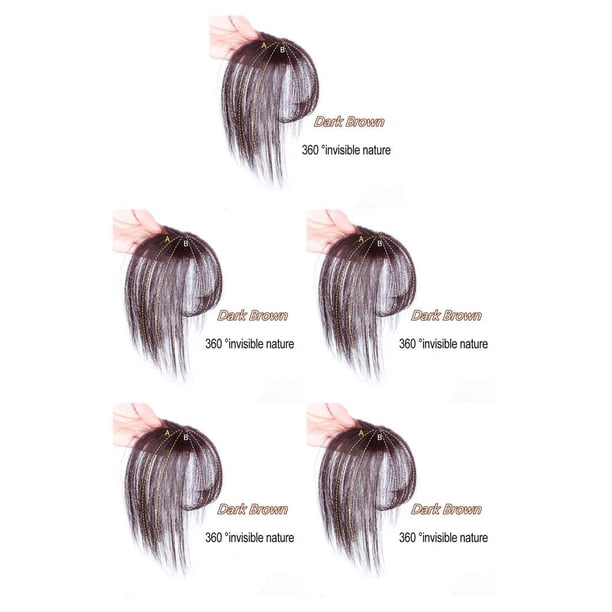 Seitruly Air Bangs Hairpieces Fibra de alta temperatura Hair Topper Extension Mujeres Fringe Hairstyle Accesorios para boda Daily Wear No.2 No.2 5piezas Seitruly CBP236756