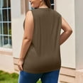thumbnail image 4 of Tdoqot Womens Tank Tops with Pockets- Soft Sleeveless Crewneck Casual Summer Loose Fit Cotton Shirts Khaki Size 2XL, 4 of 6
