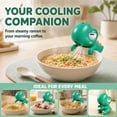 thumbnail image 3 of Mini Food Cooling Fan, Cooling Clip-On Fan for Cup, Bowl & Mug, USB-C Rechargeable Coffee Chiller, Cute Dinosaur Hands-Free Fan for Hot Soup, Noodles, Tea and Hot Drinks, 3 of 6