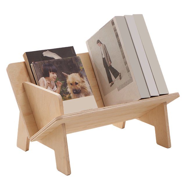 Estantería de libros de sobremesa, estantería de madera inclinada en forma de V Estantería de libros de sobremesa con inclinación de madera, diseñada a medida