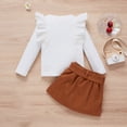 thumbnail image 3 of Girls 2-Piece Set Autumn Round Neck Long Sleeve Top T-Shirt + Skirt Suit, 3 of 6