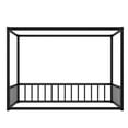 thumbnail image 5 of Twin Bed Frame, Twin Size Bed Frame,Twin size sunshade floor bed, iron double-size bed frame, modern low-profile double-size bed, equipped with fence-style guardrails, black series, 5 of 6