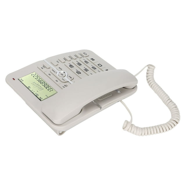 Téléphone Filaire, Réveil Économe en Énergie Fonction Mémoire Mains Libres pour Bureau Hôtel Blanc