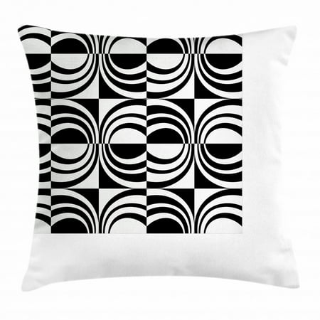 Contemporary Throw Pillow Cushion Cover Checkered Pattern With