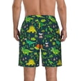 thumbnail image 3 of KLL Dinosaurs and Tropical Leaves and Flowers Men's Casual Summer Beach Shorts Hawaiian Shorts with Pockets-XX-Large, 3 of 5