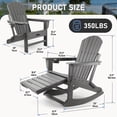 thumbnail image 4 of Heavy-Duty Folding Adirondack Chair with Ottoman & Cup Holders, 350LBS Capacity, Extra Wide Seat All-Weather HDPE Outdoor Rocking Chair for Patio, Fire Pit, Deck, Garden, 4 of 13