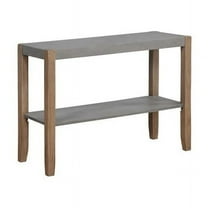 Alaterre Newport 40"L Faux Concrete and Wood Sofa/TV Console Table with Shelf, Light Amber