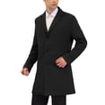 thumbnail image 4 of INSPIRE CHIC Men's Trench Coat Slim Fit Single Breasted Warm Long Overcoat Black M, 4 of 7