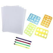 Wanhua Ruler Set Number Templates Alphabet Letters to Print Child Plastic Children's Art Supplies for Kids
