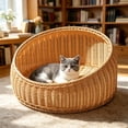 thumbnail image 1 of EGNMCR Tools&Home Improvement Rattan Bed For Indoor CatWicker House Basket With Washable Cushion And Mat For Small Indoor Cats And Dogs cat bed, 1 of 6