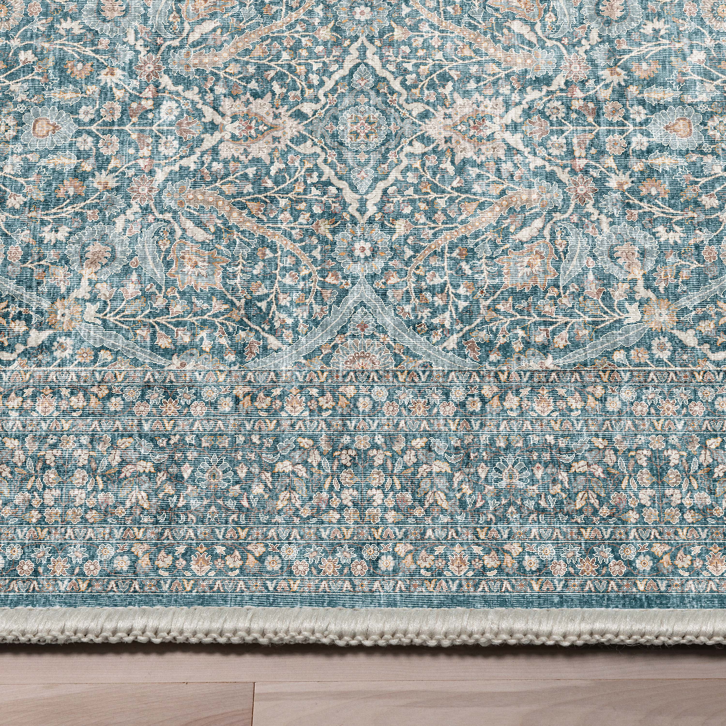Well Woven Asha Isolde Vintage Oriental Blue 5'3" x 7'3" Flat-Weave Area Rug