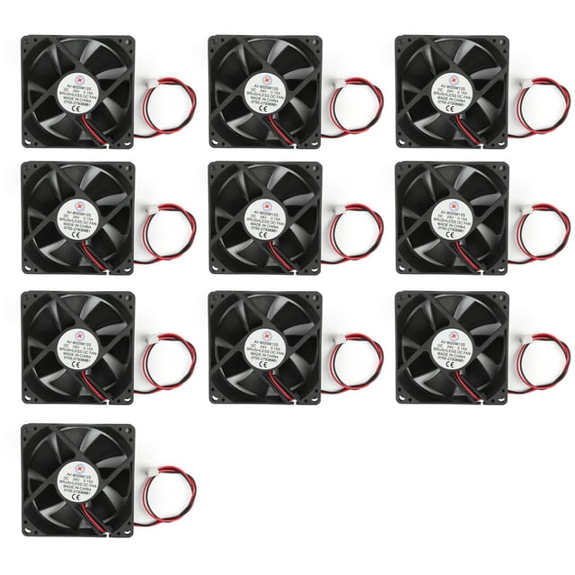 10PCS DC Brushless Cooling PC Computer Fan 24V 8025s 80x80x25mm 0.15A 2 Pin Wire