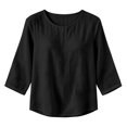 thumbnail image 4 of jjayotai Cotton Linen Tops for Women Crew Neck Loose Fit Long Sleeve Shirts Casual Fall Blouses Work Weekend Travel, 4 of 5