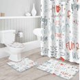 thumbnail image 3 of FMSHPON Christmas 4 Piece Bathroom Set Shower Curtain Bath Rug Contour Mat and Toilet Lid Cover, 3 of 8