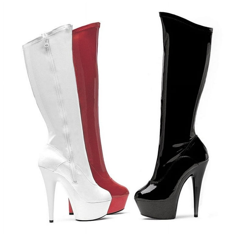 Ellie Shoes Womens E 609 Emma 6 Pointed Stiletto Stretch Knee Boot W Zipper. 5 Black Walmart