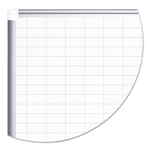 MasterVision Magnetic Platinum Porcelain Dry Erase 1 x 2 Inch Grid Planner, 36x24 Inch, Aluminum Frame (CR0630830)