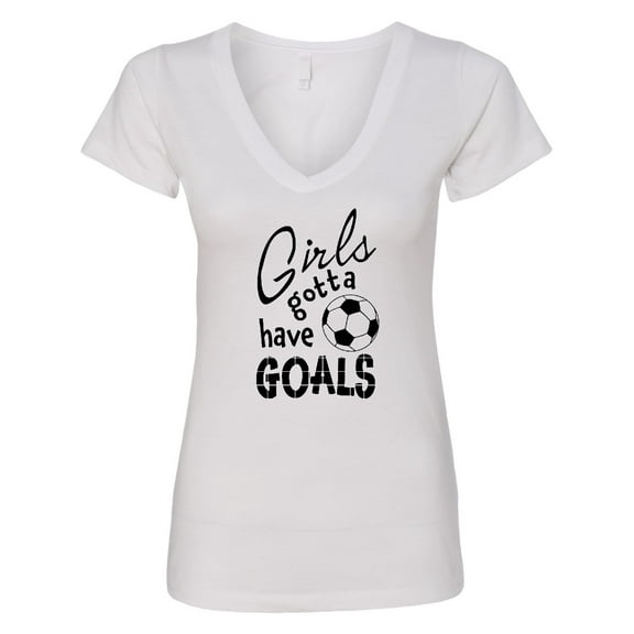Inktastic Girls Gotta Have Goals Soccer Women's V-Neck T-Shirt