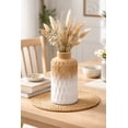 thumbnail image 4 of Uniquely Etched Scales White and Brown Cylindrical Mango Tree Wooden Vase, 4 of 6