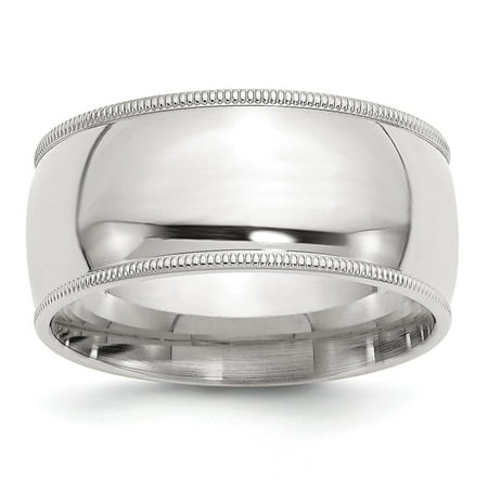 Blue Topaz Milgrain Ring - Sterling Silver 10mm Comfort Fit Milgrain Size 7.5 Band Ring