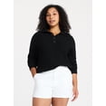 thumbnail image 2 of Time and Tru Women's Pullover Henley Sweater, Sizes XS-XXXL, 2 of 6