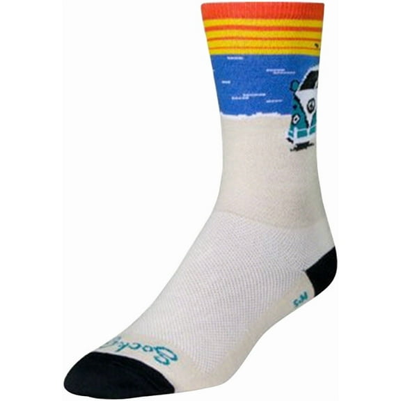 SockGuy Crew Daze Socks - 6 inch, White/Blue/Orange, Small/Medium
