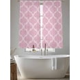 thumbnail image 5 of Pink Morocco Sheer Curtains 72 Inch Length 2 Panels for Living Room, Moroccan Boho Ethnic Abstract Grid Art Voile Kitchen Curtain Set, Luxury Privacy Drapes Window Treatment for Bedroom, 5 of 7