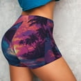thumbnail image 2 of Sikiie Hawaiian Island Beach Shark Print Workout Shorts Women Scrunch Butt Gym Shorts Seamless High Waist Tummy Control Yoga Biker Athletic Shorts, 2 of 5