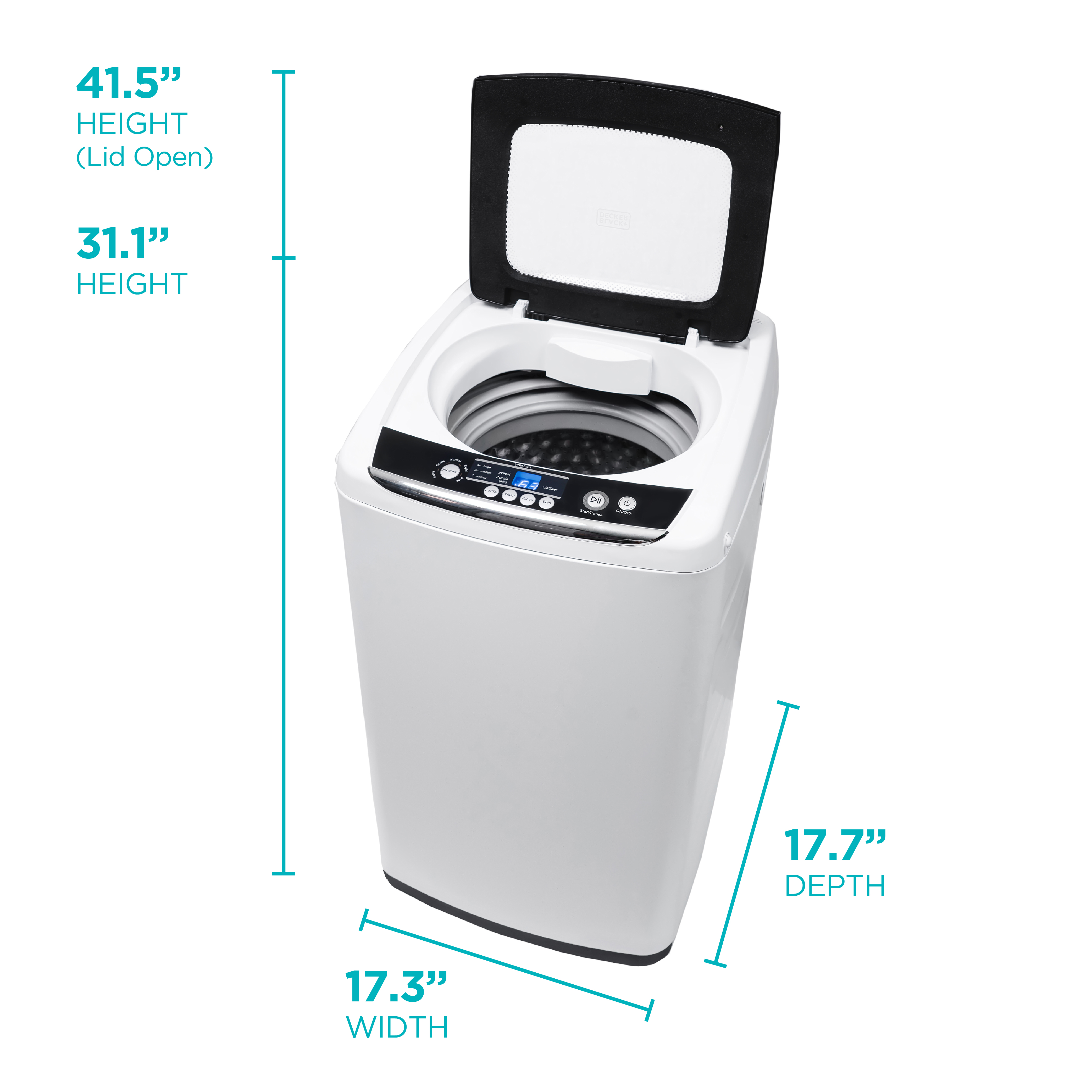 Black+Decker BPWM09W Washer - 5 Mode(s) - Top Loading - 0.90 ft³ Washer Capacity - Cold Water Supply - image 4 of 7