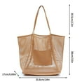 thumbnail image 2 of BallsFHK Beach Bags For Women, Summer Travel Mesh Tote Bag With Large Inner Pocket, Sandproof Woven Shoulder Handbag, 2 of 2