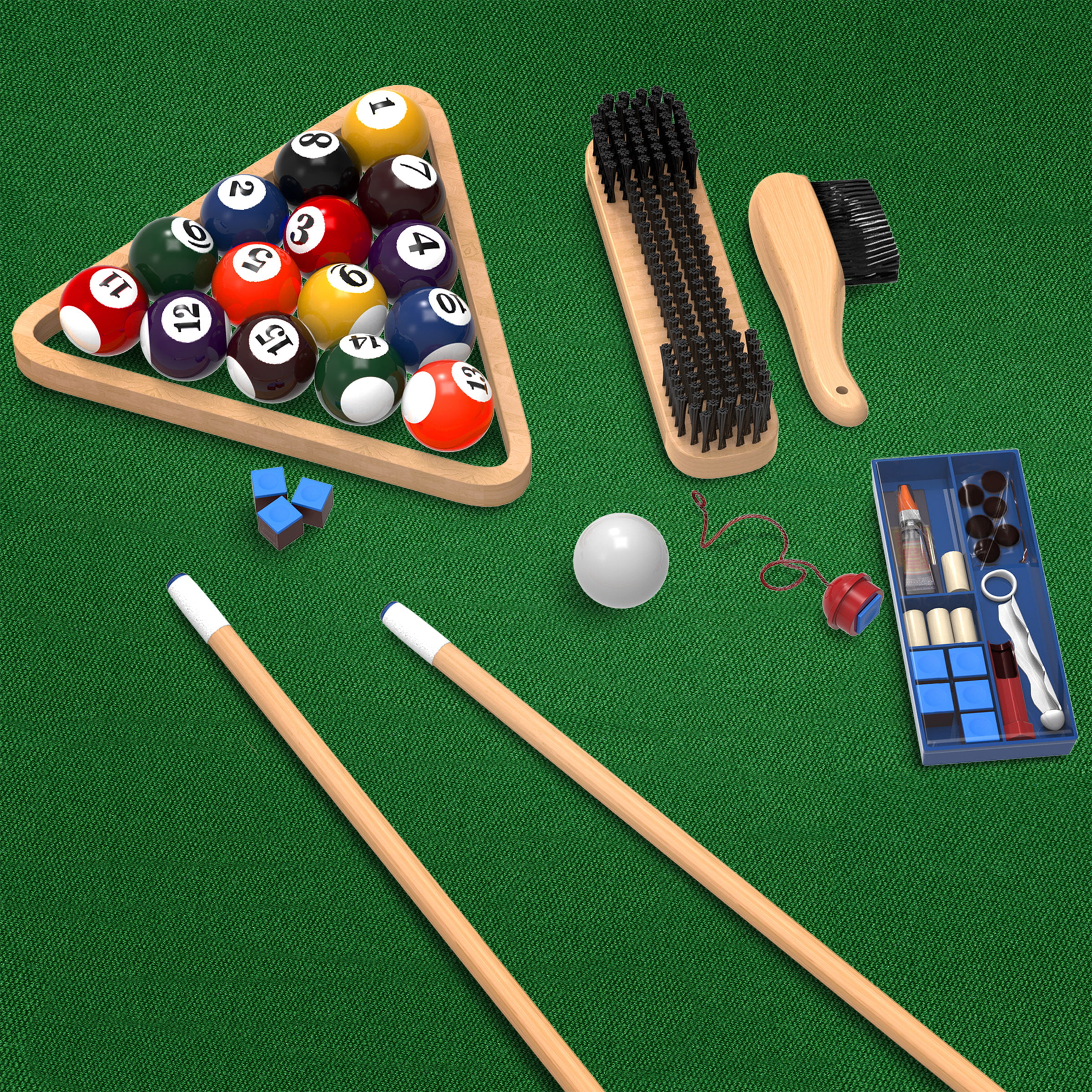 Trademark Games 32-Piece Pool Table Accessories Set with Balls and 4 Cues