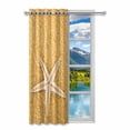 thumbnail image 2 of MKHERT Starfish Blackout Window Curtain Drapes Bedroom Living Room Kitchen Curtains 52x84 inch, 2 of 2
