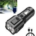 thumbnail image 1 of Multi-functional Cob Led Flashlight, Usb Rechargeable with Digital Screen, 25w Portable Outdoor Light for Camping and Emergency Use,Tassel Trim,YISHFHP,black, 1 of 9