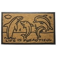 thumbnail image 2 of Imports Decor Inc 30" Black and Brown Rectangular Dolphin Family Basic Coir Door Mat, 2 of 2