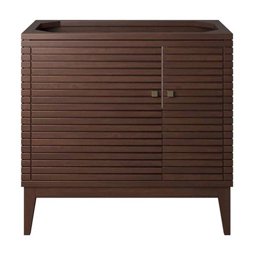 Modway Ledger 36" 2-Door Wood Bathroom Vanity Cabinet in Walnut