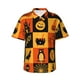 thumbnail image 1 of Balery Halloween Banner Symbols Camisas hawaianas de manga corta para hombre, camisas playeras de corte holgado, camisas de vacaciones con botones,Large, 1 of 7