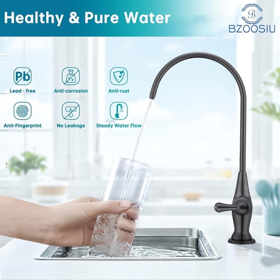TG4THT-Drinking Water Faucet, 100% Lead-Free Kitchen Water Filter Faucet, Brass RO Kitchen Bar Laundry & Utility Room Sink Faucets,Gray