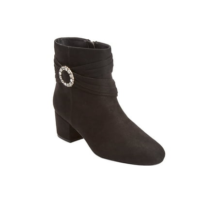 

Comfortview Wide Width Claremont Bootie | Short Ankle Boot | Low Heel | Women s Shoes - 11 W Black