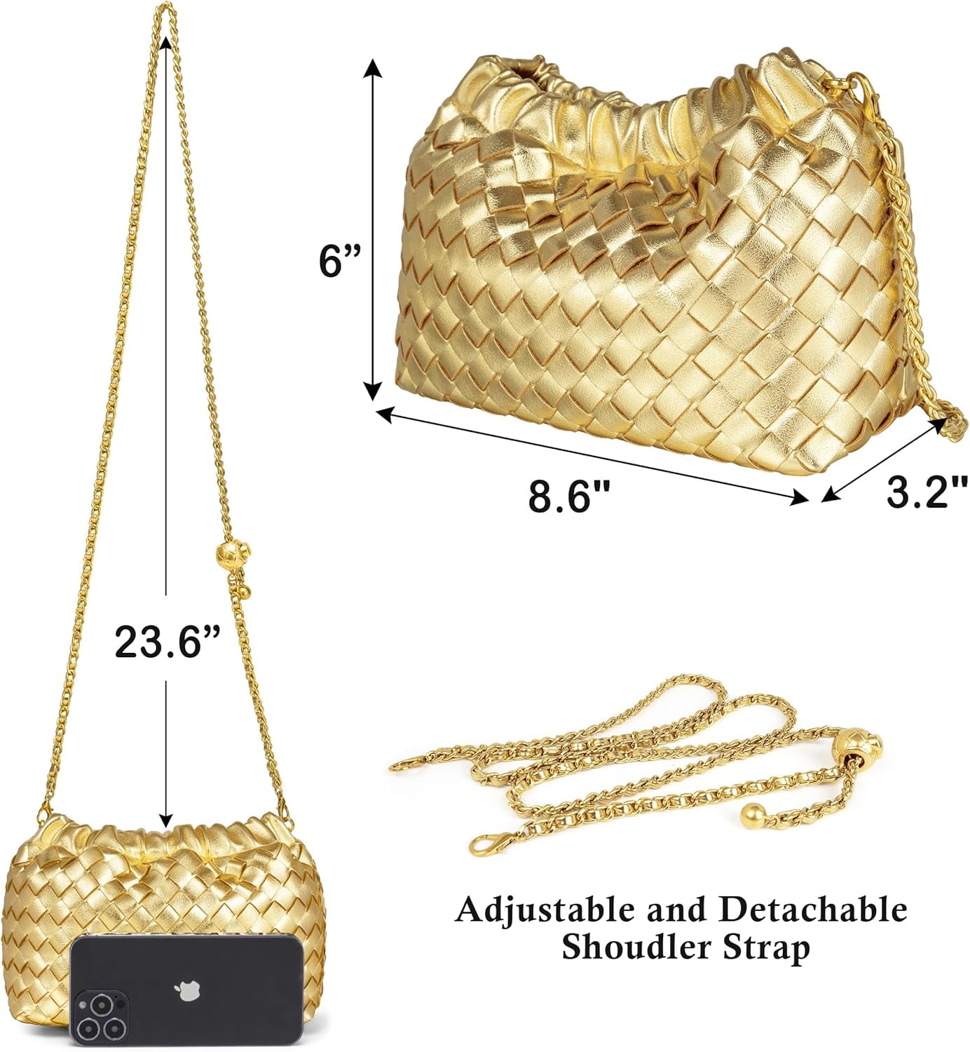 Small Crossbody Bag For Women Trendy.Dumpling Bag Clutch Purse For Women Evening Bag Cloud Purse Vegan Leather Hobo Bag
