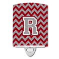 thumbnail image 1 of Carolines Treasures CJ1043-RCNL Letter R Chevron Crimson & Grey Ceramic Night Light, 1 of 1