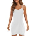 thumbnail image 2 of QATAINLAV Today Prime Sales! Womens Summer Mini Romper Dress Sleeveless V Neck Spaghetti Strap Outfits Built in Shorts 2 Piece Workout Tennis Short Dress Sets White L, 2 of 7