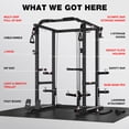 thumbnail image 5 of MITONOS Power Cage, 2000LB Squat Rack with Cable Crossover System, Multi-Function Weight Cage, Home Gym Workout Machine with More Training Attachments, BK, 5 of 9