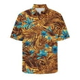 thumbnail image 5 of Njoeus Hawaiian Shirt for Men Tropical Pattern Beach Shirt Casual Big & Tall Button Up Shirts for Men Hawaii Vacation Summer Clothes 2X 3X 4X Clearance Khaki, 5 of 5