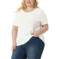 thumbnail image 4 of Agnes Orinda Women's Plus Size Knit Shirts Short Sleeve Round Neck Casual Top, 4 of 5