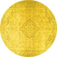 thumbnail image 1 of Ahgly Company Indoor Round Persian Yellow Traditional Area Rugs, 6' Round, 1 of 4